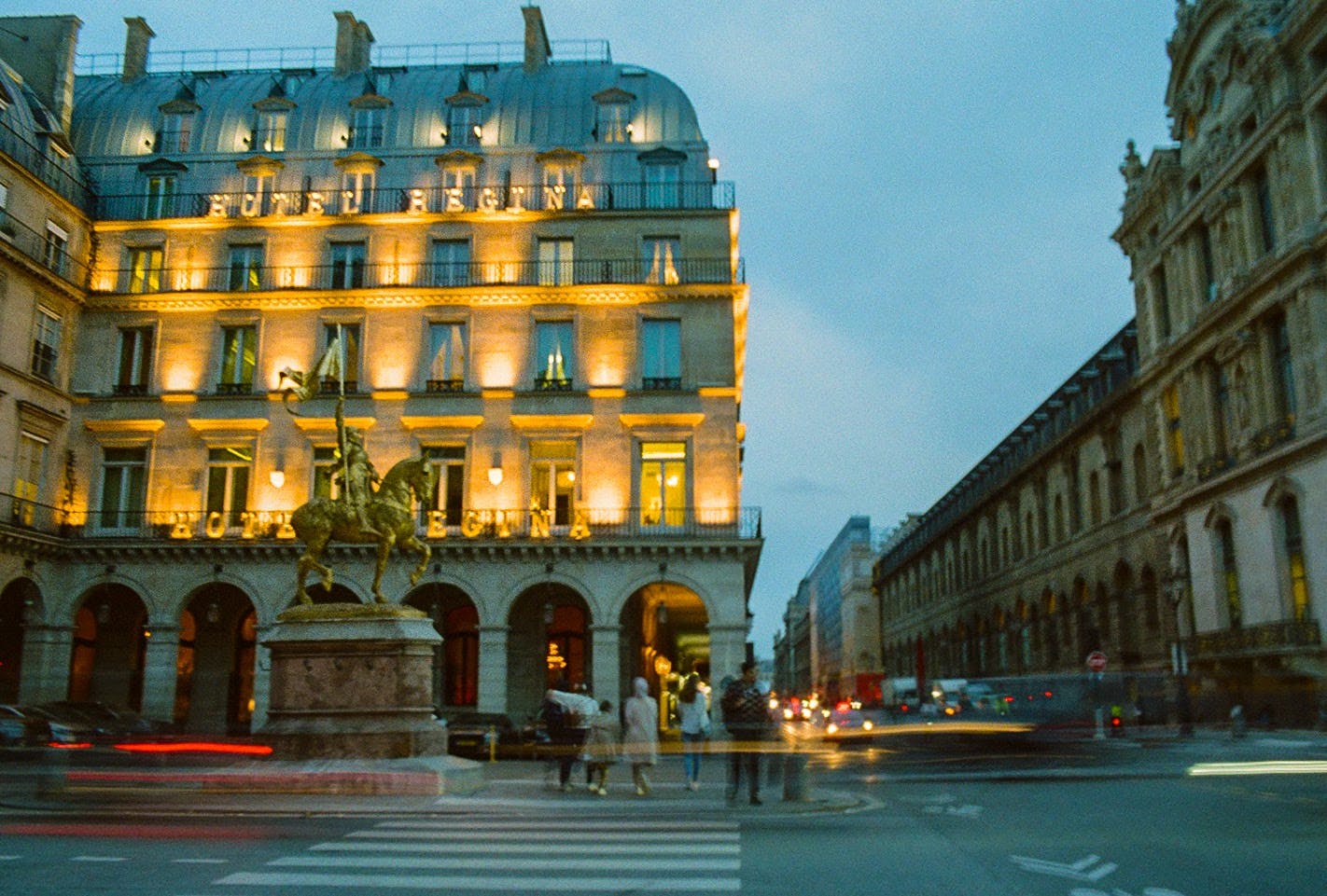 a street at dusk in paris
